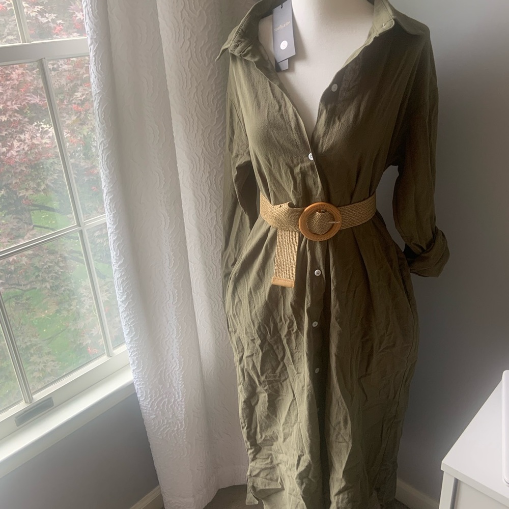 Olive green maxi dress